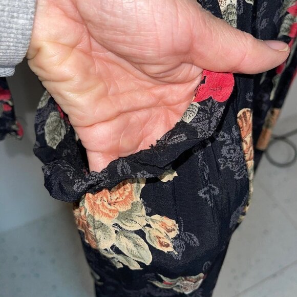 Kamellia By Desire Womens Dress Black Size Small Vintage Floral Tie Back Maxi - Picture 10 of 16